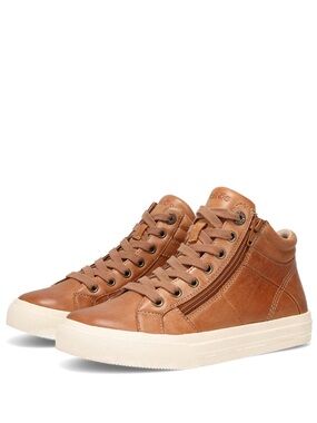 Unisex Caramel High-Top Sneaker Winner with Side Zip size 11/9.5